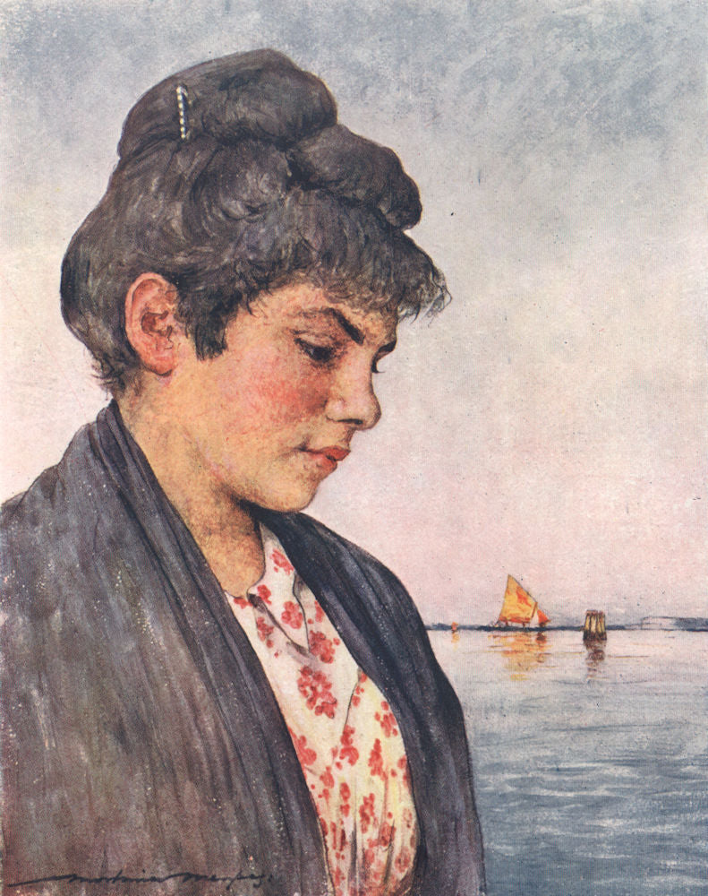 VENEZIA. 'Francesca' by Mortimer Menpes. Venice 1916 old antique print picture